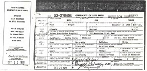 Birth Certificate of "ERIC JON PHELPS" 