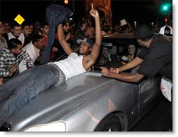 Savage Black Rioters in Los Angeles after Lakers Win Basketball Championship, 2010 