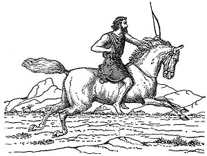 Cartoon-First-Horseman-White-Horse