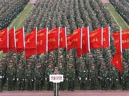Chinese Military Parade with Flags, 2010 