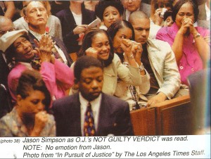 Black Savage Jason Simpson (Shaved Head Second from Right), After the Acquittal of His Father O. J. Simpson for Murder, 1995 